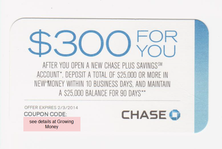 Chase Plus Savings Account 300 Bonus Promotion