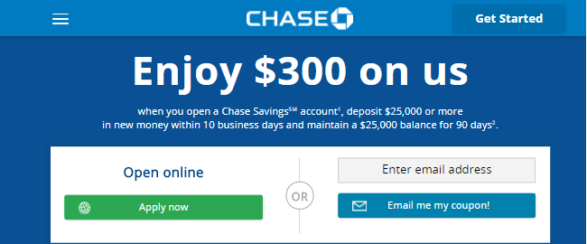 Chase Savings 300 Coupon Requires 25K Deposit Direct Working